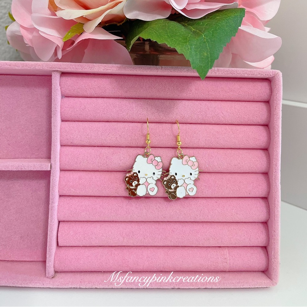 Hello Kitty Handmade Sterling Silver Earrings